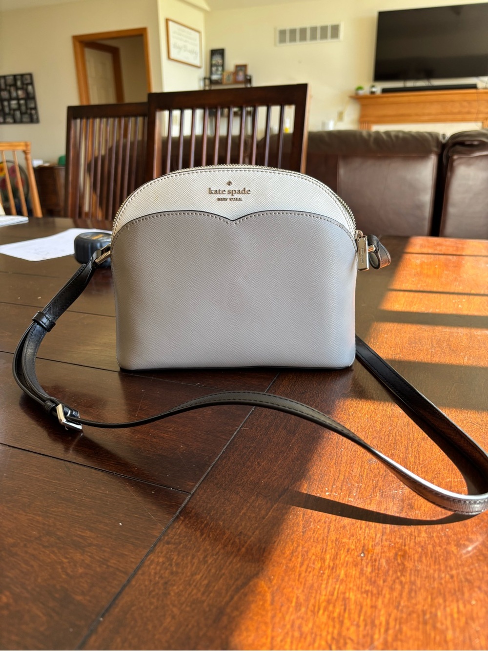 kate spade Two-Tone Gray & White Crossbody Bag